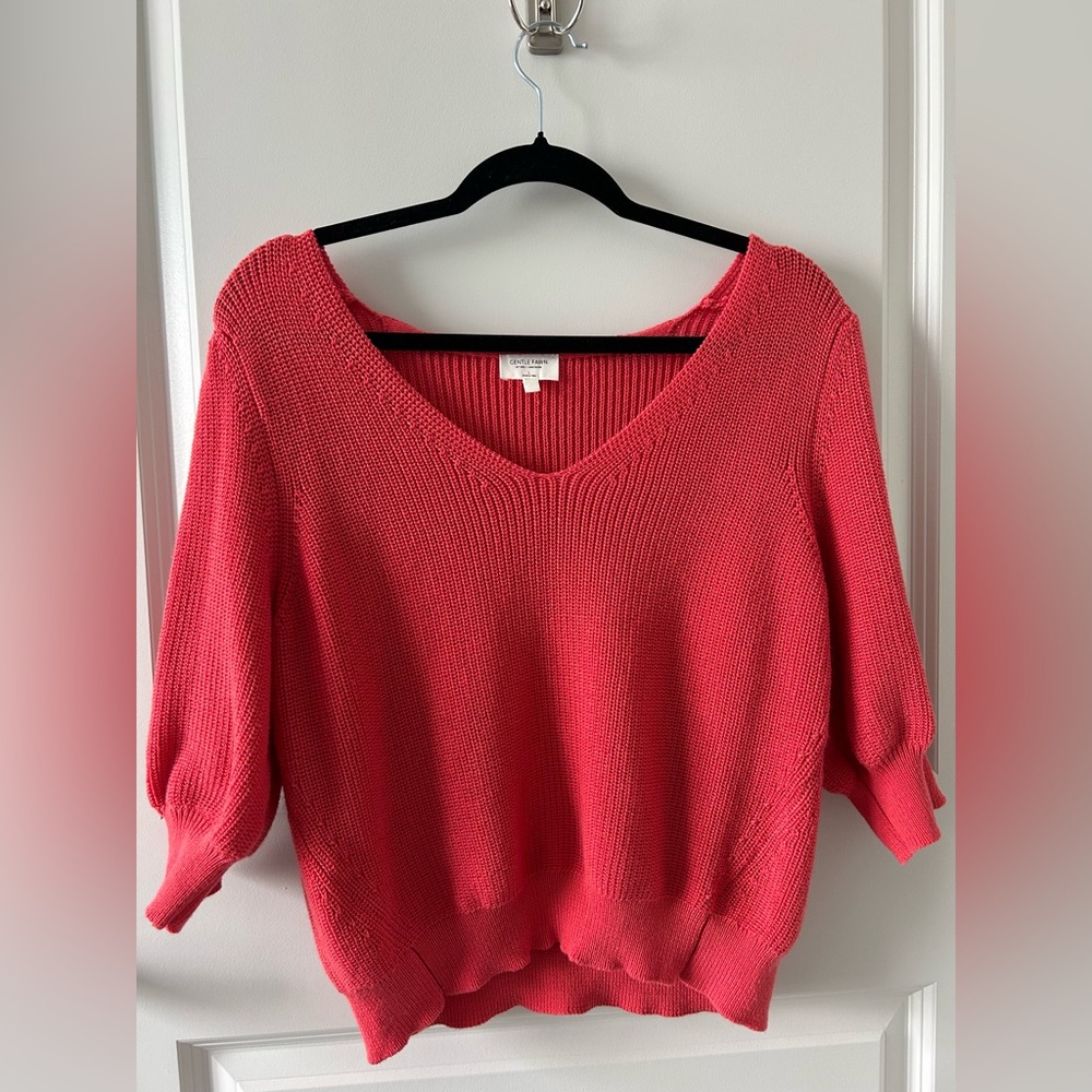Gentle Fawn | Half-Sleeve Red Sweater